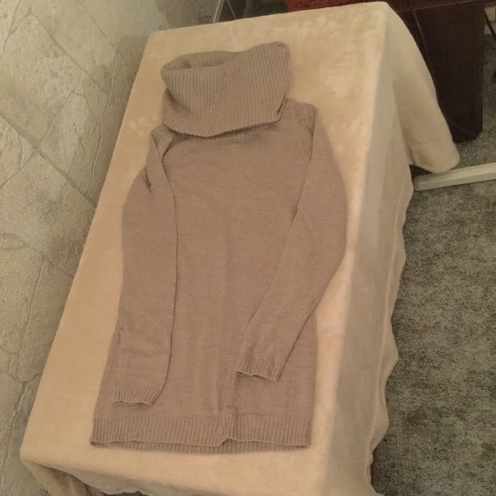 Beige cowl neck sweater